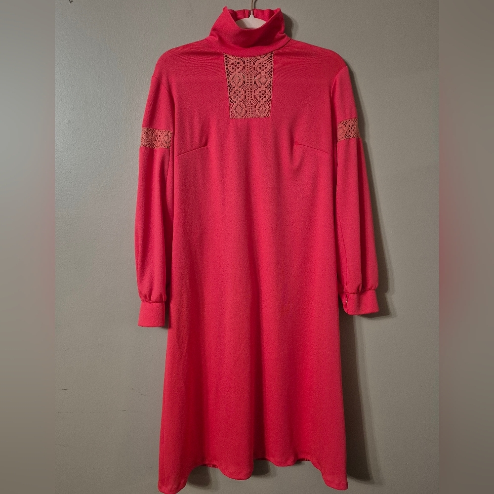 Vintage Toni Todd Polyester Dress With Crochet Details